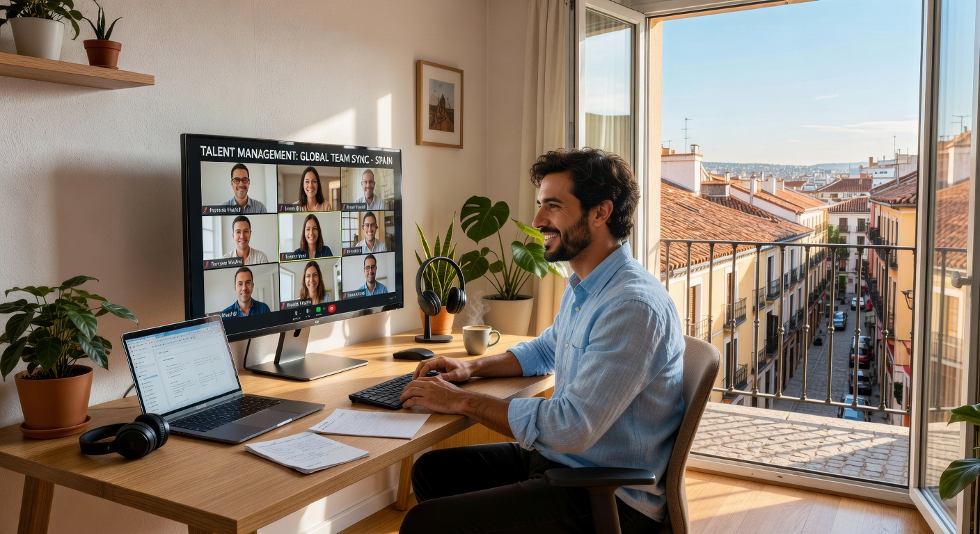 Puesto de teletrabajo correctamente configurado